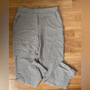 Women's Checkered Joggers - Black and White